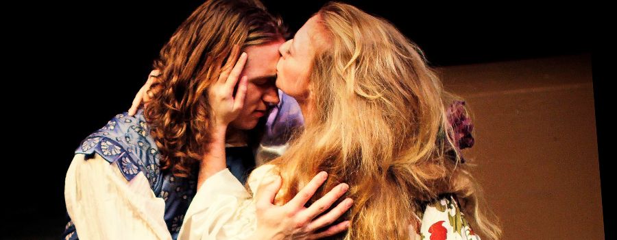 Garrett Dill and Jessica Jennings in Hamlet  Playwright: Shakespeare, Directed by James Jennings at ATA Chernuchin Theatre